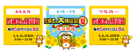 「たぬきの抽選会」の開催日